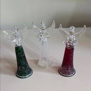 Lennox - Set of Three Glass Angel Ornaments